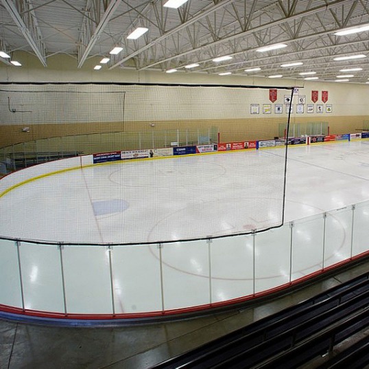 Hockey Barrier Nets; Outdoor #21 Medium-Impact and #42 High-Impact Netting; For Home, Behind the Hockey Goal, Surrounding the Entire Ice.