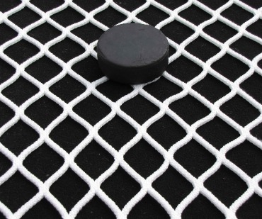 NHL Pro-Grade Hockey Goal Replacement Netting Is 100% Premium Knotless Nylon; High Tenacity Break Strength of 510 Pounds; Natural White.