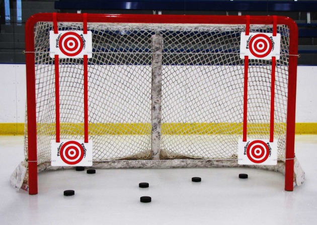 Hockey Shooting Targets for Players 12 and Under to Improve Shooting Accuracy; Fits Any Size Hockey Goal; Easy to Attach and Adjust Position of Targets.