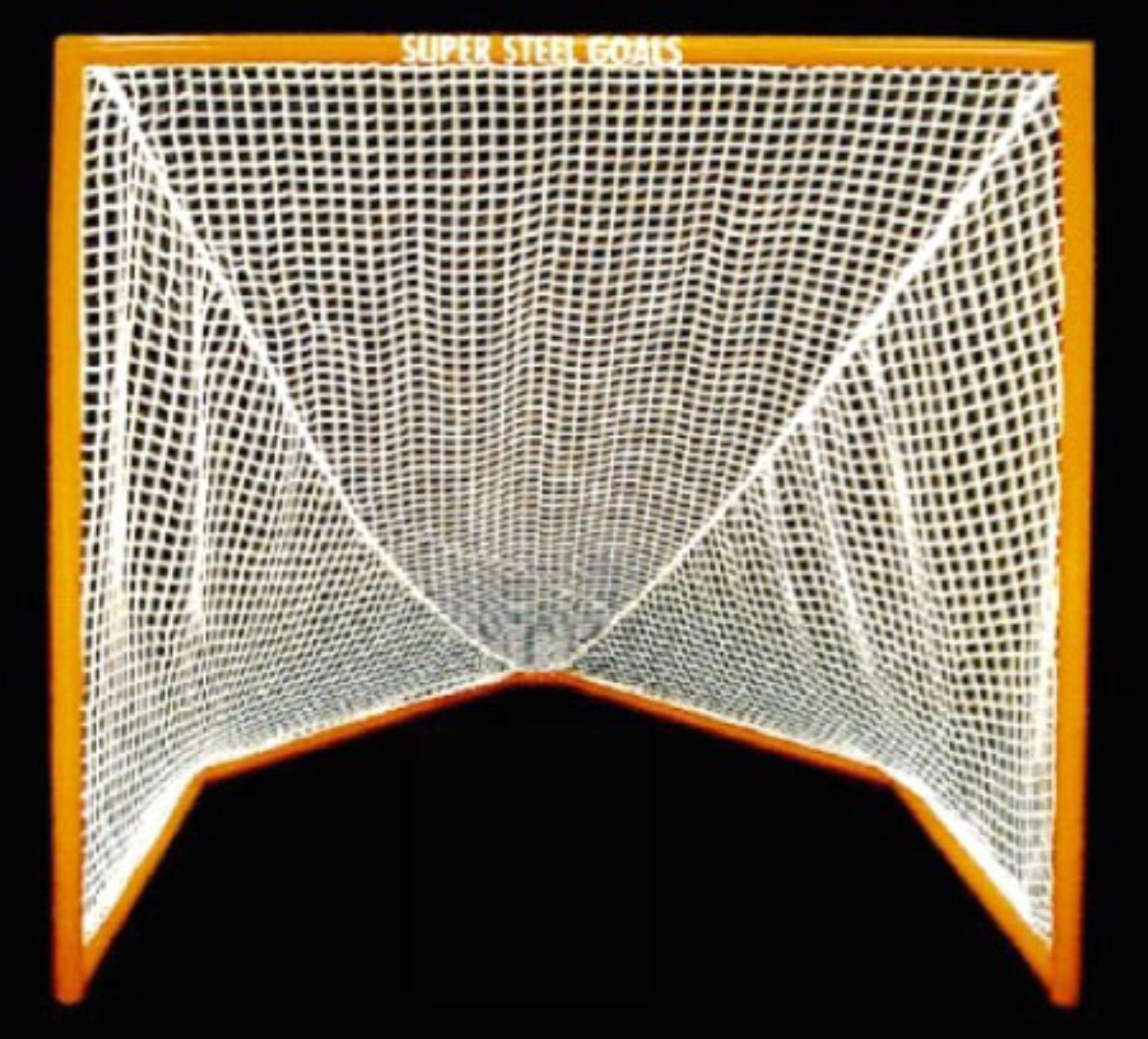 Lacrosse 2000 with Mitered Corners and Lacrosse 1000 with Mandrel Bend Corners; Both Goals have Premium Orange Powder-Coated Finish.